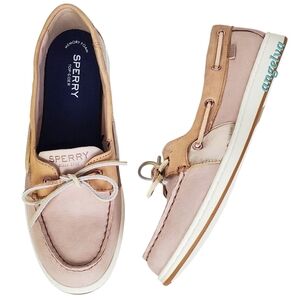 Sperry starfish 1 eye leather canvas boat loafers shoes blush slip on classic